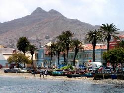 cape verde beach and mountain scenery