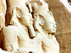 egypt, abu simbel, close up of ancient carvings
